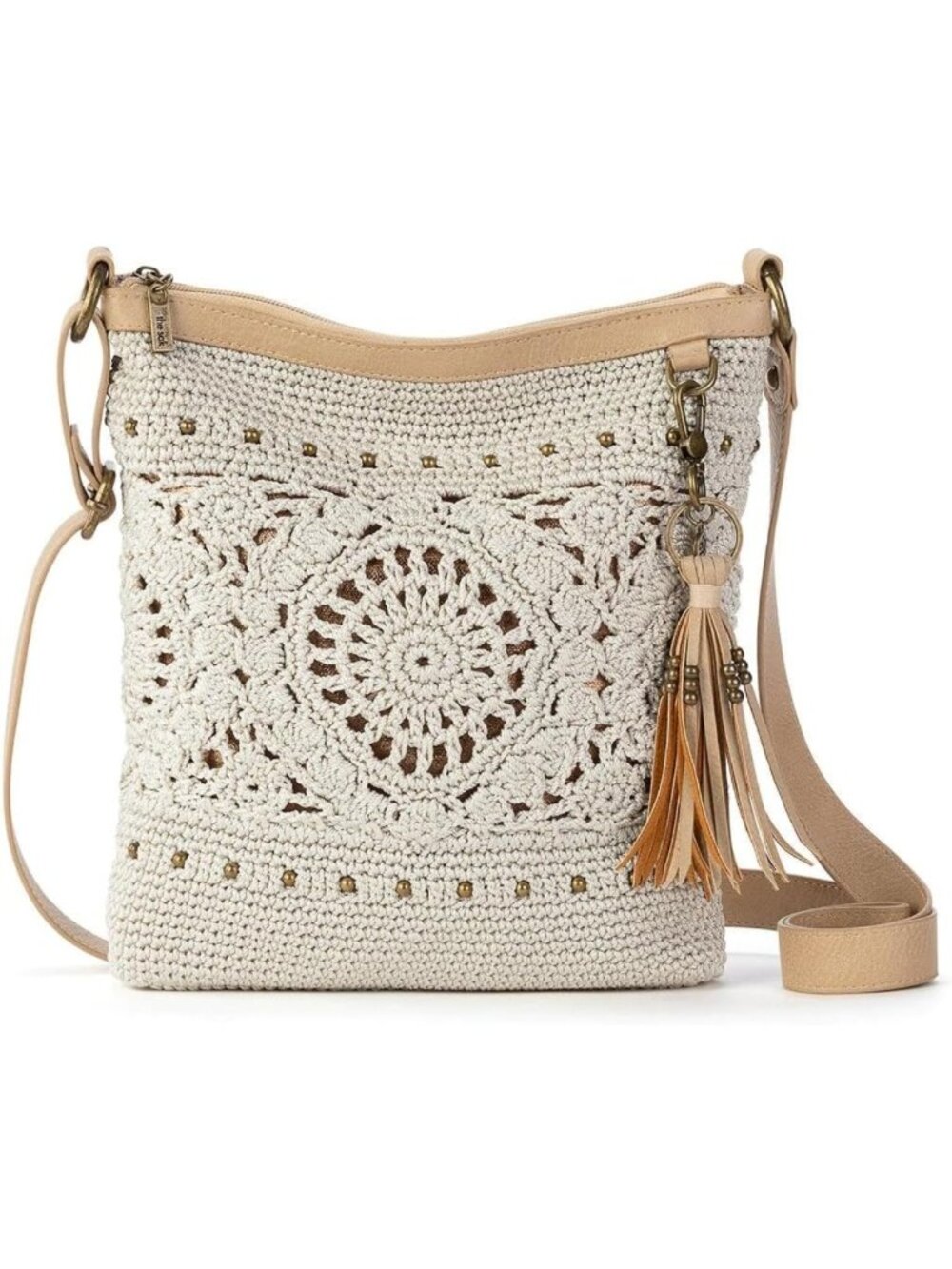 Chic Crochet Crossbody Purse with Zipper Closure & Adjustable Strap - Stylish